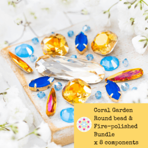 Coral Garden Round bead & Fire-polished Bundle x 8 components