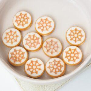 12x12 mm Ship wheel bead Full Appricot x 10 pc(s)