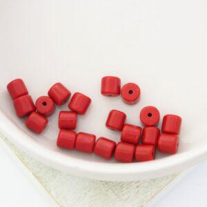 4x6 mm Column Bead Imitation Coral Red x 20 pc(s)