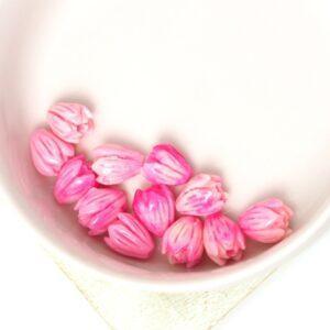 7x8 mm Flower Bud Coral Bead Imitation Pink x 12 pc(s)