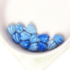 7x8 mm Flower Bud Coral Bead Imitation Royal Blue x 12 pc(s)