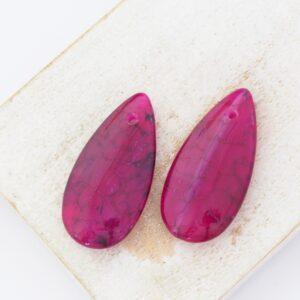 15x29 mm Gemstone pendant Jasper Magenta x 2 pc(s)