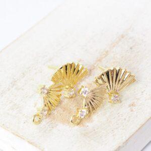 10x23 mm Seashell Earstud Gold-colored x 2 pc(s)