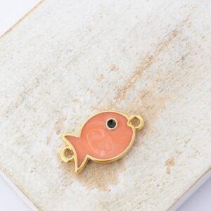 11x19.5 mm Fish Connector Peach Gold-colored x 1 pc(s)