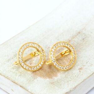13x16.5 mm Luxury Round Leverback earring Gold-colored x 2 pc(s)