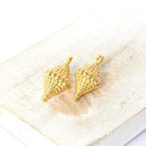 9x18 mm Rhombus Pendant Gold-colored x 2 pc(s)