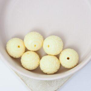11x12 mm Greek Islands Round Bead Imitation Beige x 6 pc(s)