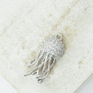 10.5x23 mm Jellyfish Charm Platinum-colored x 1 pc(s)