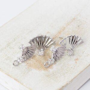 10x23 mm Seashell Earstud Platinum-colored x 2 pc(s)