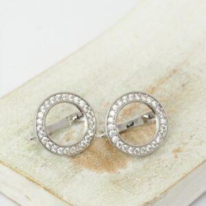 13x16.5 mm Luxury Round Leverback earring Platinum-colored x 2 pc(s)