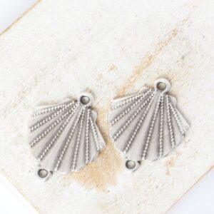 17x21.5 mm Shell Connector Platinum-colored x 2 pc(s)