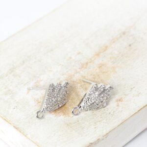 8x14 mm Shiny Shell Earstud Platinum-colored x 2 pc(s)