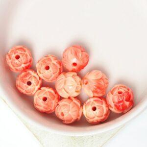 10x11 mm Rose Flower Coral bead Imitation Light Coral x 10 pc(s)
