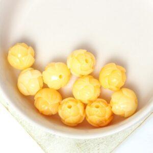 10x11 mm Rose Flower Coral bead Imitation Orange x 10 pc(s)