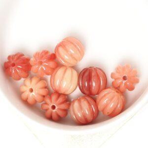 11 mm Round Coral bead Imitation Red Brown x 10 pc(s)