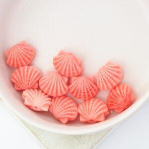 10x11.5 mm Scallop Bead Imitation Coral Pink x 10 pc(s)