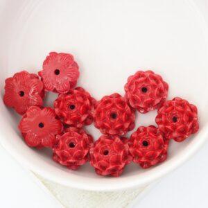 8.5x13 mm Sea Rose Imitation Dark Red x 10 pc(s)
