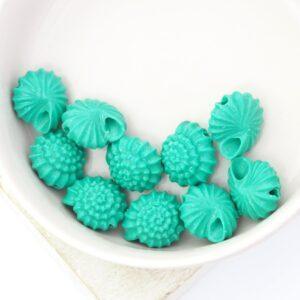 11x12.5 mm Sea Snail Bead Imitation Sea Green x 10 pc(s)