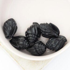 12x17.5 mm Shell bead Imitation Black x 6 pc(s)