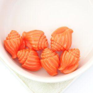 12x17.5 mm Shell bead Imitation Orange Red x 6 pc(s)