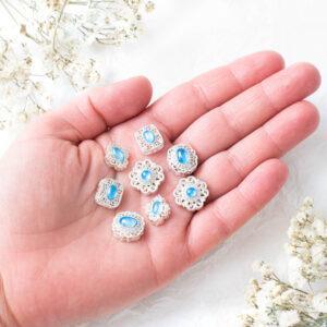 Azure Charm collection Silver colored x 4 Different Shapes
