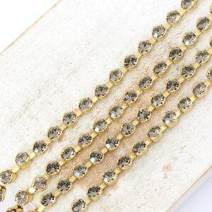 3.2 mm Preciosa Bezelchain Black Diamond in raw setting x 40 cm