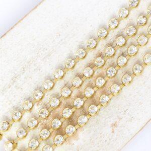 3.2 mm Preciosa Bezelchain Crystal Argent Flare in raw setting x 40 cm
