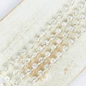 3.2 mm Preciosa Bezelchain Crystal Argent Flare in silver setting x 40 cm