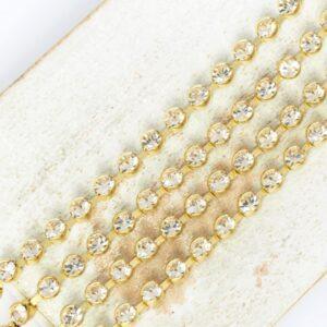 3.2 mm Preciosa Bezelchain Crystal Honey in raw setting x 40 cm