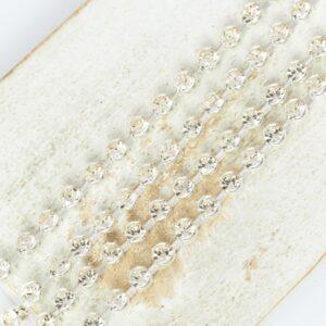 3.2 mm Preciosa Bezelchain Crystal Honey in silver setting x 40 cm