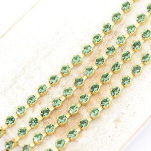 3.2 mm Preciosa Bezelchain Erinite in raw setting x 40 cm