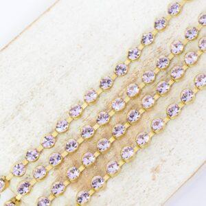3.2 mm Preciosa Bezelchain Violet in raw setting x 40 cm