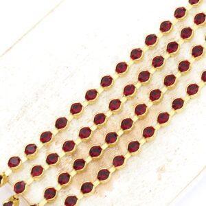 3.2 mm Preciosa Bezelchain Vivid Siam in raw setting x 40 cm