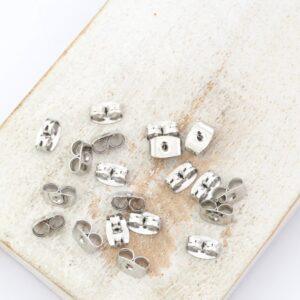 4.5x6.5 mm Earring Stopper Platinum colored x 20 pc(s)